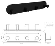 Sapho X-round Black Samolepící čtyřháček, černá Mat