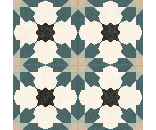 Retro dlažba Navarti Precut Flor Blue 45x45 Matt. (skladem)