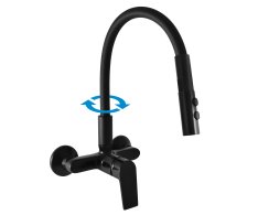 Dřezová baterie s flexibilním ramínkem COLORADO Černá - matná 100 mm CO102.0/12CMAT