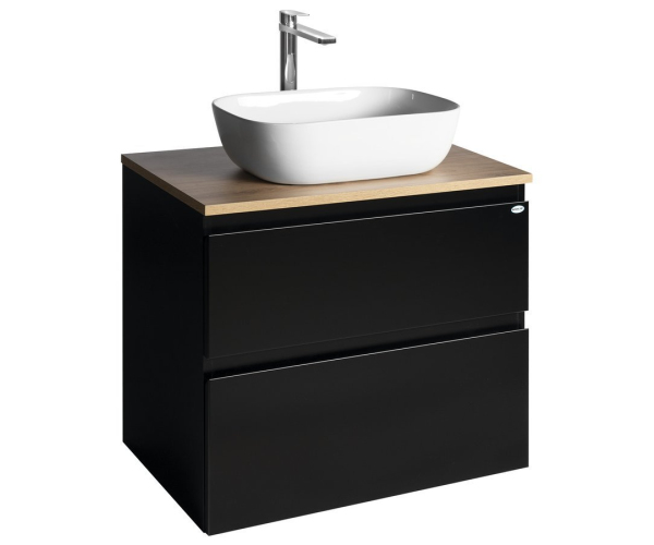 Aqualine Altair Skříňka S Deskou 68 Cm, černá Mat/dub Emporio