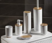 Aqualine Snow Držák Kartáčků Na Postavení, Bílá/bambus