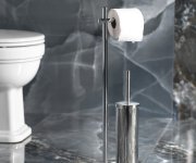 Gedy Circe Stojan S Držákem Na Toaletní Papír A Wc štětkou, Kulatý, Chrom