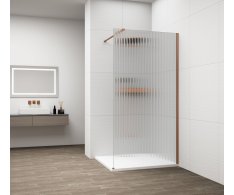 Polysan Esca Copper Matt Jednodílná Sprchová Zástěna K Instalaci Ke Stěně, Sklo Flu