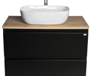 Aqualine Altair Skříňka S Deskou 78,5 Cm, černá Mat/dub Emporio
