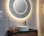 Sapho Pride Strip Kulaté Zrcadlo S Led Osvětlením V Rámu ø 75cm, Stříbrná