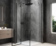 Polysan Globe Gun Metal čtvercový Sprchový Kout 900x900mm, čiré Sklo, Levé