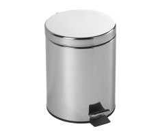 Aqualine Simple Line Odpadkový Koš Kulatý 5l, Nerez Lesk