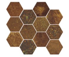 Aparici Corten Oxidum Mosaico Hexagon 28x30 Nat. Rett.