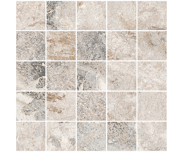 Mozaika jako kámen Sant Agostino Metastone Mosaico Mud 30x30 Nat. Rett. - šedá