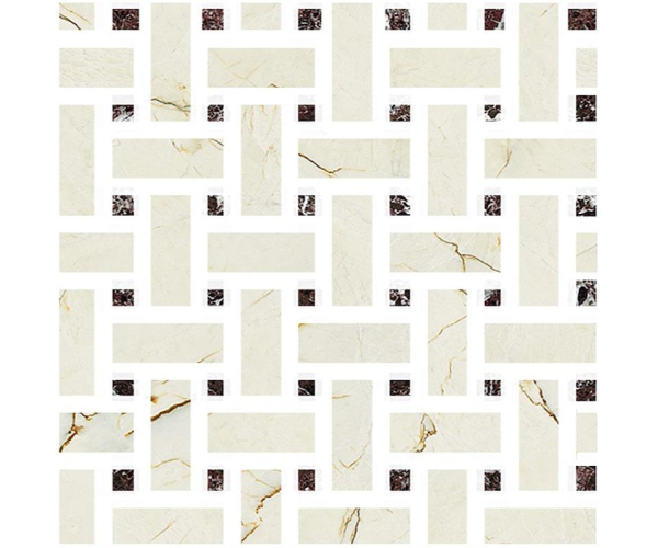 Mozaika jako kámen Fioranese Marmorea Intensa Venato Caramel MOSAICO WEAVE 30x30 Luc. Rett.