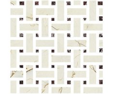 Fioranese Marmorea Intensa Venato Caramel MOSAICO WEAVE 30x30 Luc. Rett.