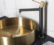 Sapho Solaris Stojánková Umyvadlová Baterie Vysoká, černá/zlato Mat