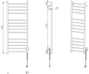 Sapho Redondo Elektrický Sušák Ručníků, Kulatý, 600x1500 Mm, 130 W, Nerez Lesk