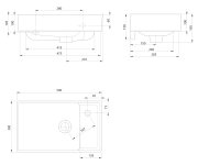 Cerastyle Nuali Keramické Umývátko 50x30cm, Baterie Vpravo, Bílá