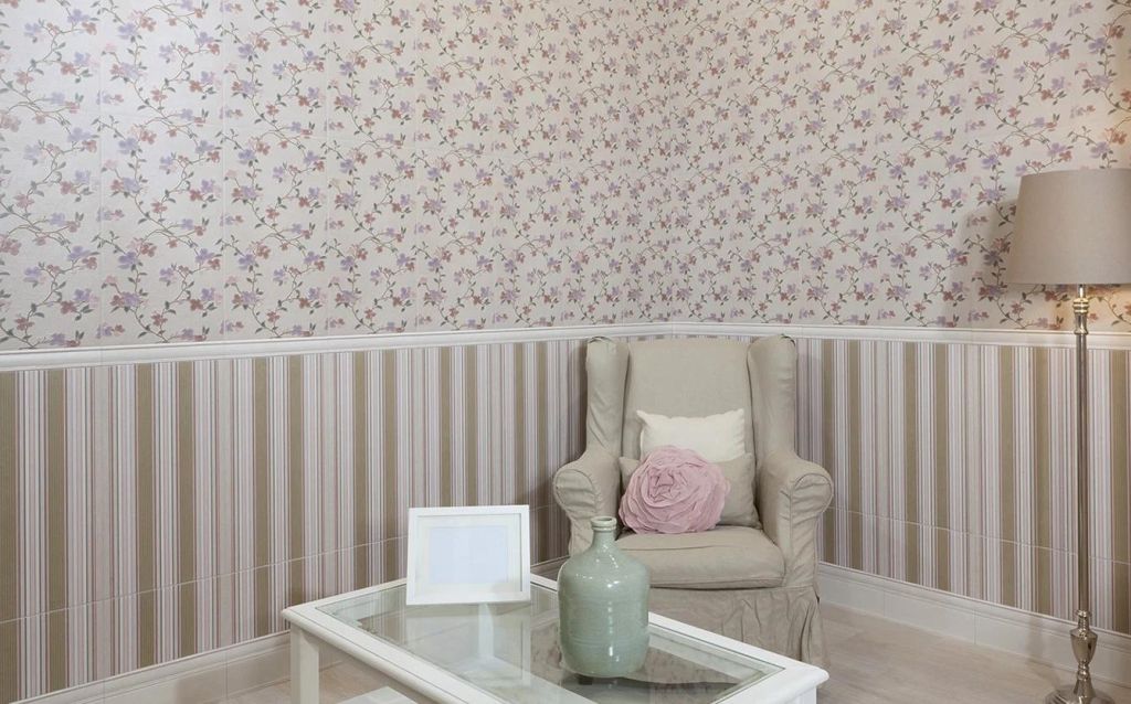 Realizace Retro obklad s 3D povrchem Bestile Pamesa Grace Marfil 31,6x60