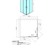 Polysan Easy Black čtvercová Sprchová Zástěna 900x900mm, čiré Sklo