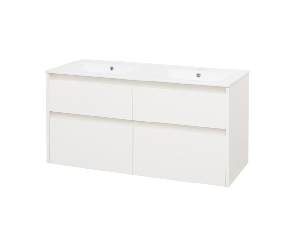 Mereo Opto, Koupelnová Skříňka S Keramickým Umyvadlem 121 Cm, Bílá