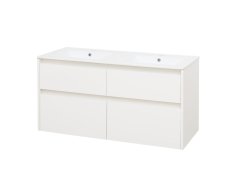Mereo Opto, Koupelnová Skříňka S Keramickým Umyvadlem 121 Cm, Bílá