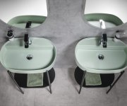 Isvea Infinity Oval Keramické Umyvadlo Na Desku, 60x40cm, Zelená Mint