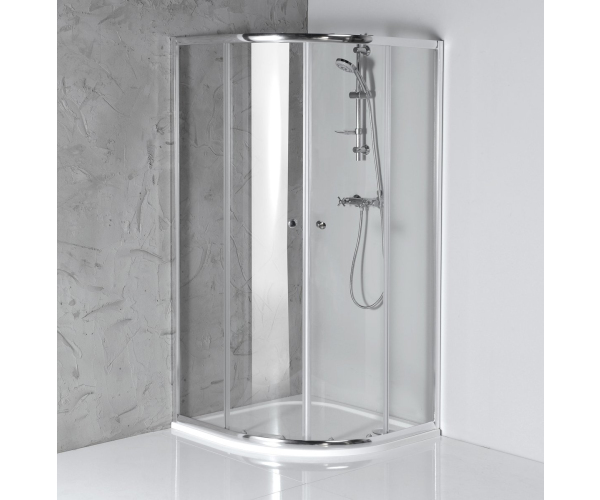 Aqualine Arleta čtvrtkruhová Sprchová Zástěna 800x800mm, čiré Sklo