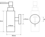 Sapho X-round Dávkovač Mýdla 150ml, Chrom