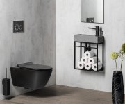 Gsi Pura Závěsná Wc Mísa, Swirlflush, 36x55cm, černá Dual-mat