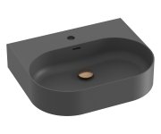Umyvadlo Ceramic Slim Wall O, nástěnné - Umyvadlo Ceramic Slim Wall O 55 N, s otvorem pro baterii, s přepadem, antracit XJX03155002