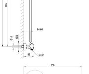 Sprchový sloup Termo 100 - TE 091.00CR Sprchový sloup s termostatickou baterií, posuvný, se sprchovým setem, chrom X070058