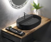 Isvea Infinity Oval Keramické Umyvadlo Na Desku, 60x40cm, Antracit
