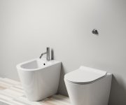 Gsi Kube X Wc Mísa Stojící, Swirlflush, 36x55cm, Spodní/zadní Odpad, Bílá Extraglaze