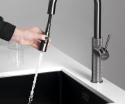 Sapho Flawo Stojánková Dřezová Baterie S Výsuvnou Sprškou, Gun Metal