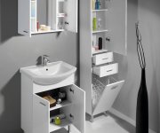 Aqualine Zoja/keramia Fresh Skříňka Vysoká S Košem 35x184x29cm, Bílá