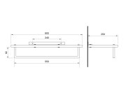 Sapho Ska Polička Na Ručníky S Hrazdou 600x250mm, Dub/černá Mat
