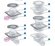 326xn-pv Neptun Boční D50/95, Vodní Hladina, Nerezová Mřížka 150x150mm 04880-PVB50NX-95