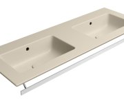 Gsi Pura Keramické Dvojumyvadlo Slim 122x46cm, Bez Otvoru, Creta Mat