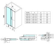 Gelco Dragon Black Sprchové Dveře 1300mm, čiré Sklo
