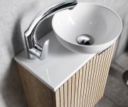 Sapho Minor Deska Pod Umývátko 40x22,5cm, Baterie Vpravo, Litý Mramor, Bílá