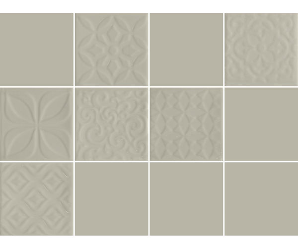Vzorovaný dekor Aleluia Urban Atelier Decor Glam Cinza 10x10 - šedá