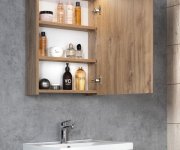 Aqualine Kawa Strip Galerka S Led Osvětlením 50x70x22cm, Dub Emporio
