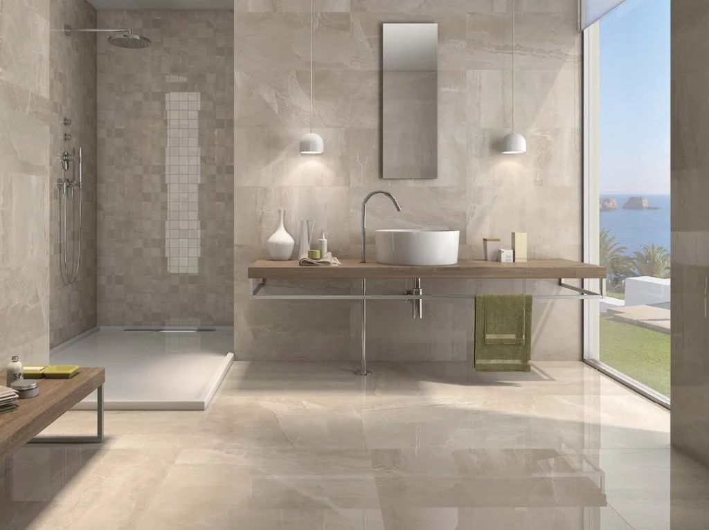 Realizace Koupelna s obkladem Kashmir Hueso 30x60 (Bestile Pamesa)