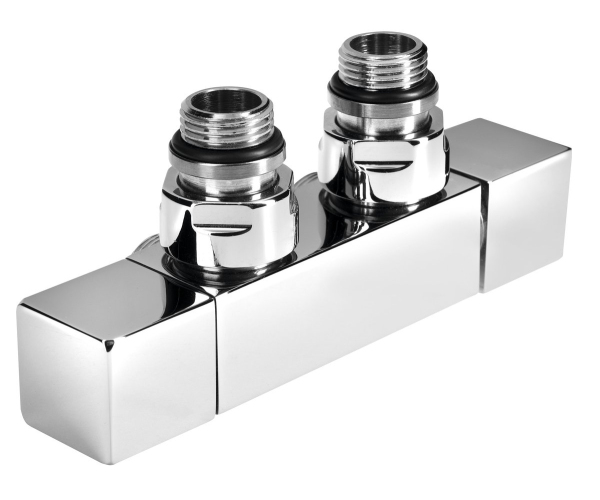Sapho Cube Twin Připojovací Sada Ventilů Pro Středové Připojení, Chrom