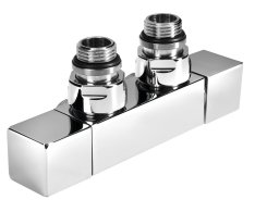 Sapho Cube Twin Připojovací Sada Ventilů Pro Středové Připojení, Chrom