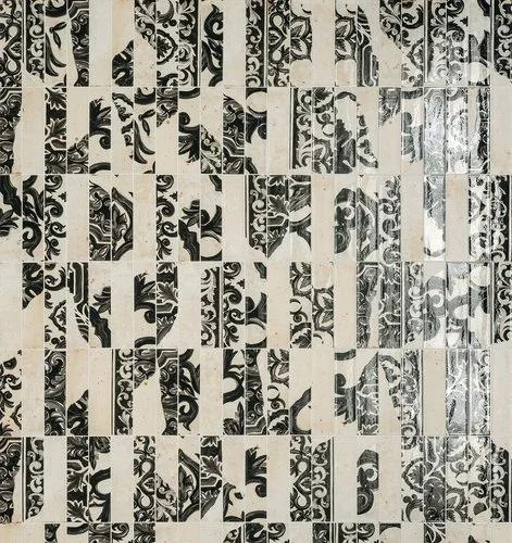 Realizace Obklad retro Marca Corona Miniature Fregio Nero Maiolica MIX 6x24