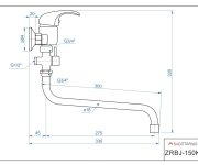 Vanová Stěnová Baterie Do Bytového Jádra S Kulatým Ramínkem, Keram.přepínačem, Rozteč 150 Mm - Chrom – Zora ZRBJ-150KER