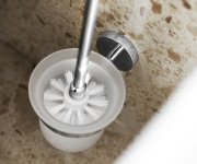 Sapho Larissa Wc štětka Závěsná, Mléčné Sklo, Chrom