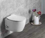 Isvea Sentimenti Cleanwash Závěsná Wc Mísa, Integrovaný Ventil A Bidet. Sprška, Rimless, 36x53cm, Bílá