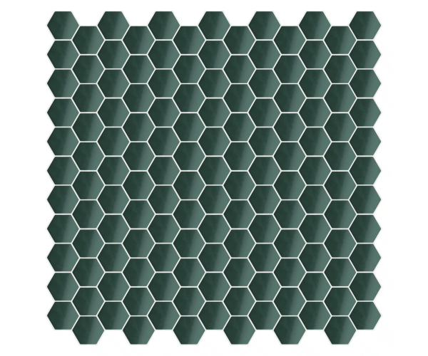 Mozaika Appiani Eden Bottiglia 30x30 Hexagon Luc. - zelená