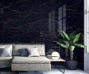 Dlažba jako mramor Deceram I Marmi Gold Marquinia Polished 80x80 - černá
