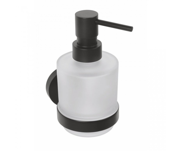 Sapho X-round Black Dávkovač Mýdla 200ml, Mléčné Sklo, černá Mat
