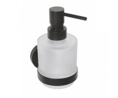 Sapho X-round Black Dávkovač Mýdla 200ml, Mléčné Sklo, černá Mat